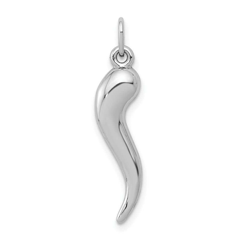 14K Weißgold 3d Italienisch Horn Charm