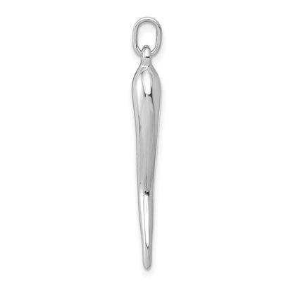 14K Weißgold 3d Italienisch Horn Charm