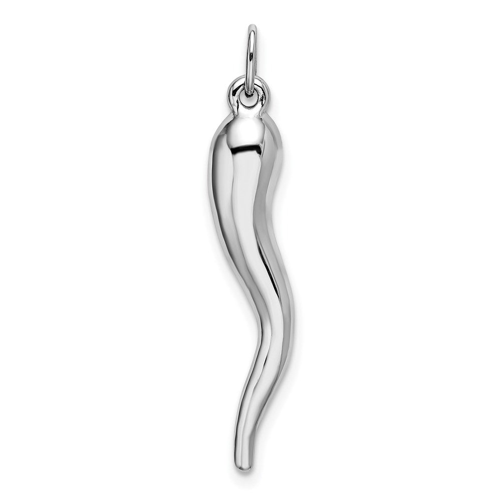 14K Weißgold 3d Italienisch Horn Charm
