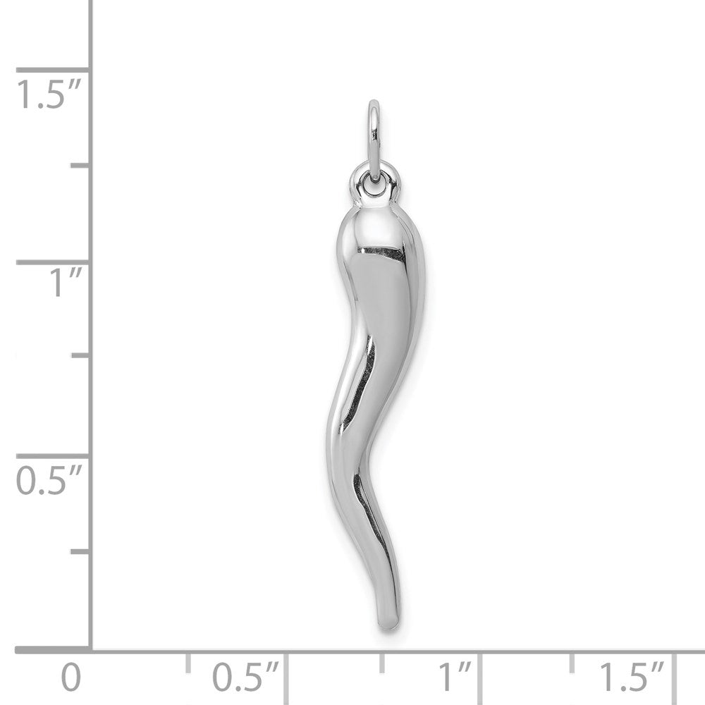 14K Weißgold 3d Italienisch Horn Charm