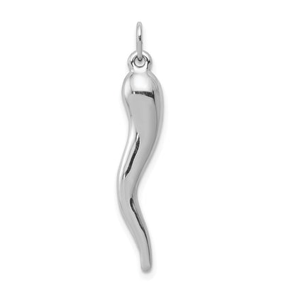 14K Weißgold 3d Italienisch Horn Charm