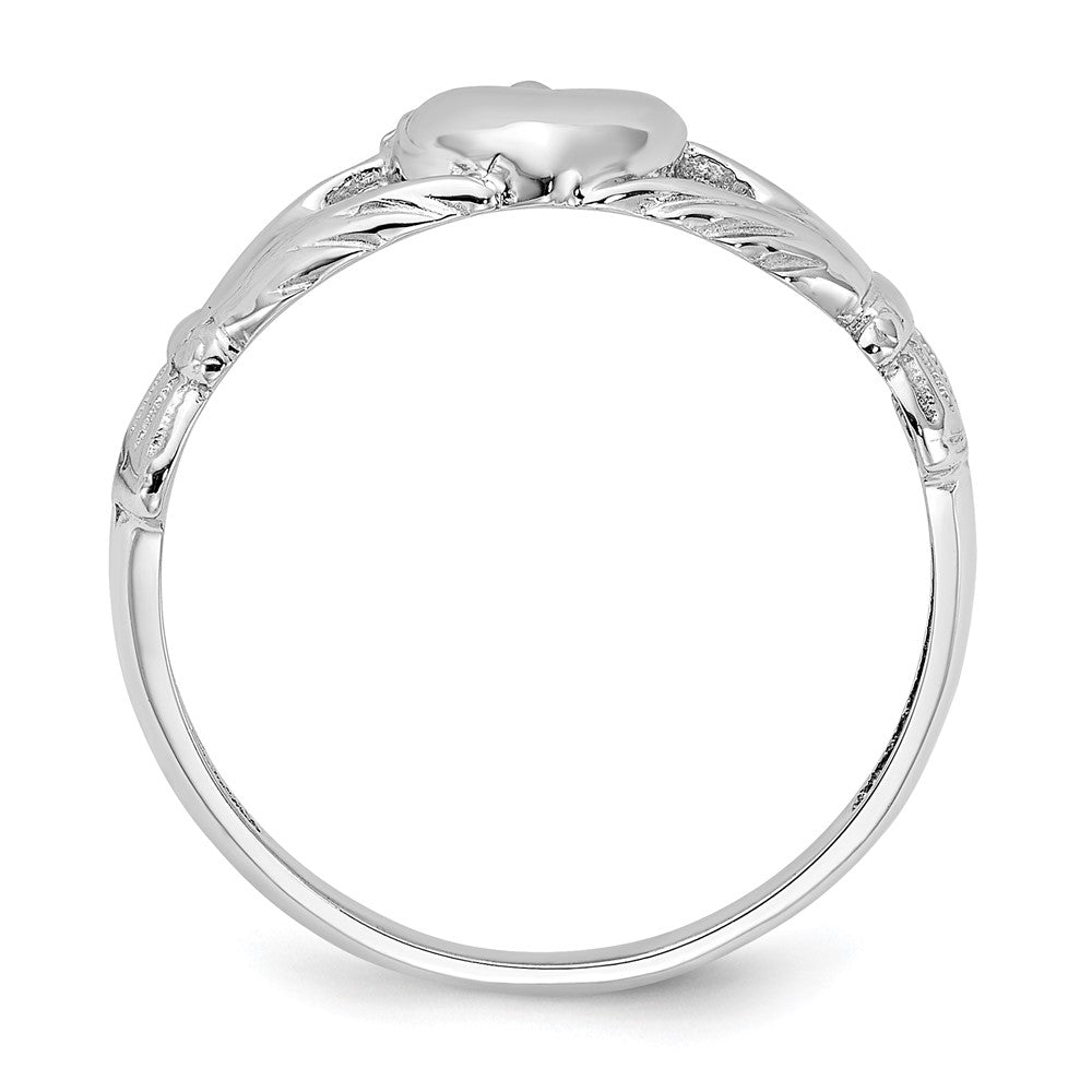 14K Weißgold Claddagh-Ring, poliert