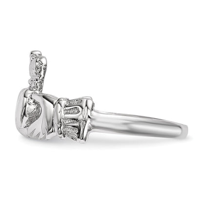 14K Weißgold Claddagh-Ring, poliert