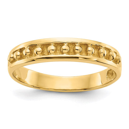14K Gelbgold Ring mit Kügelchen, poliert