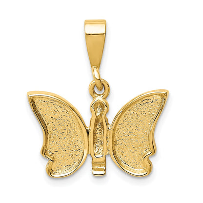 14K Gelbgold Polierter Schmetterlings-Anhänger
