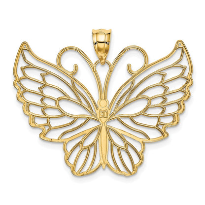 14K Gelbgold Polierter Schmetterlings-Anhänger