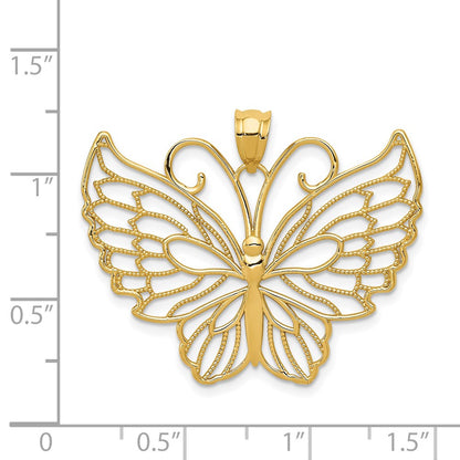 14K Gelbgold Polierter Schmetterlings-Anhänger