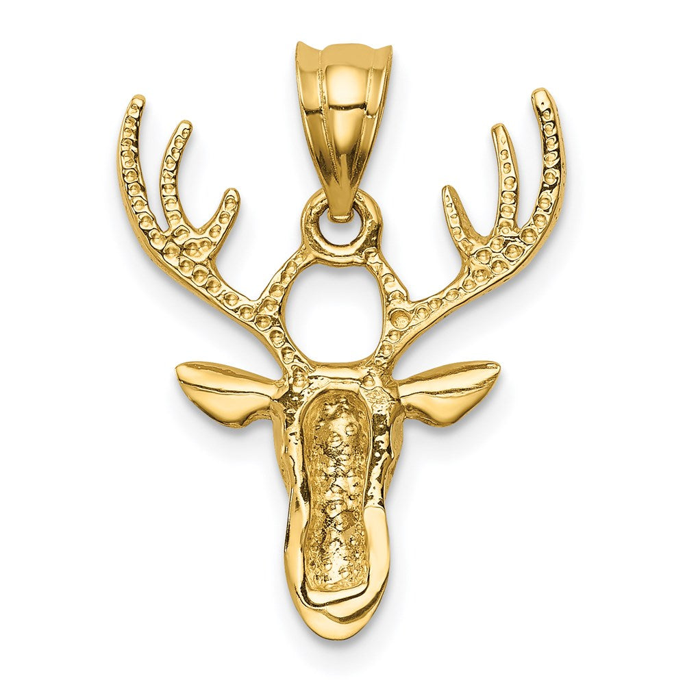 Poliert-Anhänger „Hirschkopf" aus 14K Gelbgold