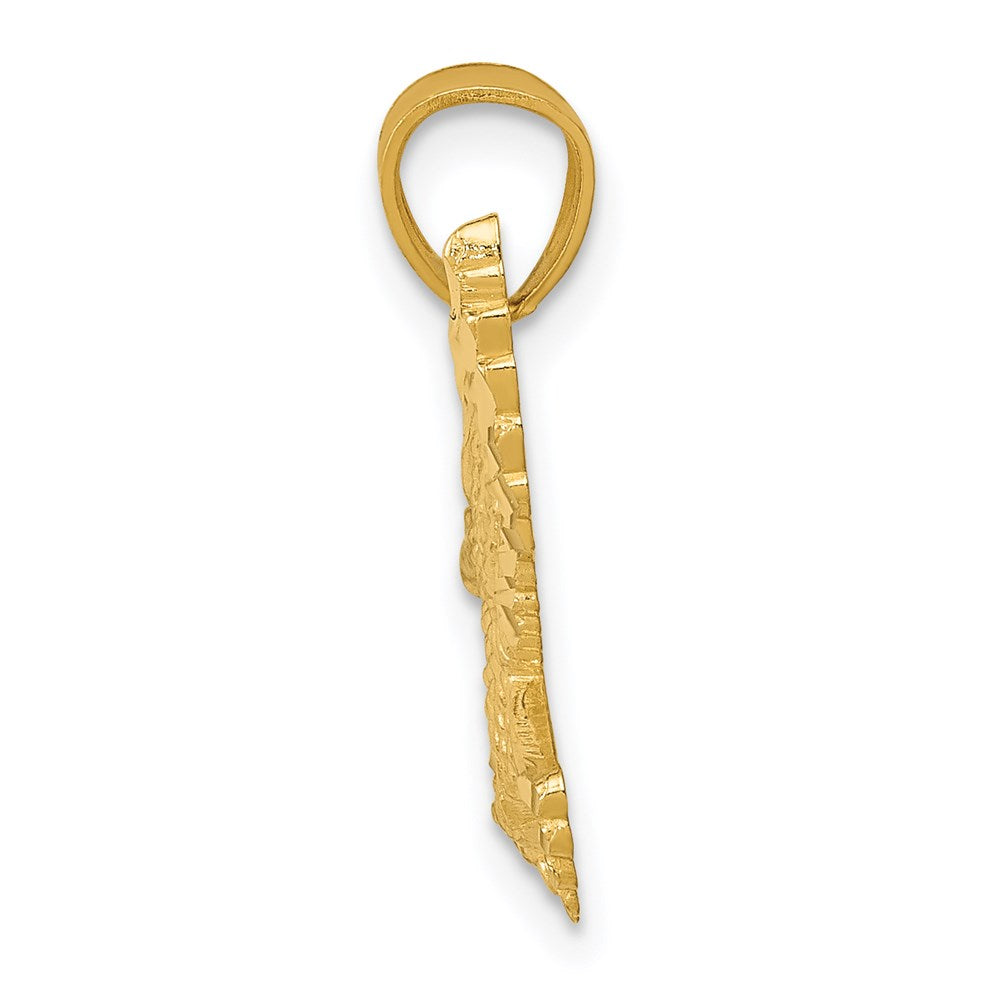 14K Gelbgold Diamantiert Adler Anhänger