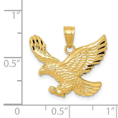 14K Gelbgold Diamantiert Adler Anhänger