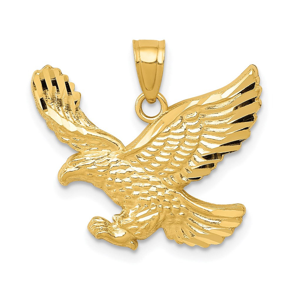 14K Gelbgold Diamantiert Adler Anhänger