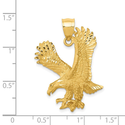 14K Gelbgold Adler-Anhänger mit Satin-Diamantschliff