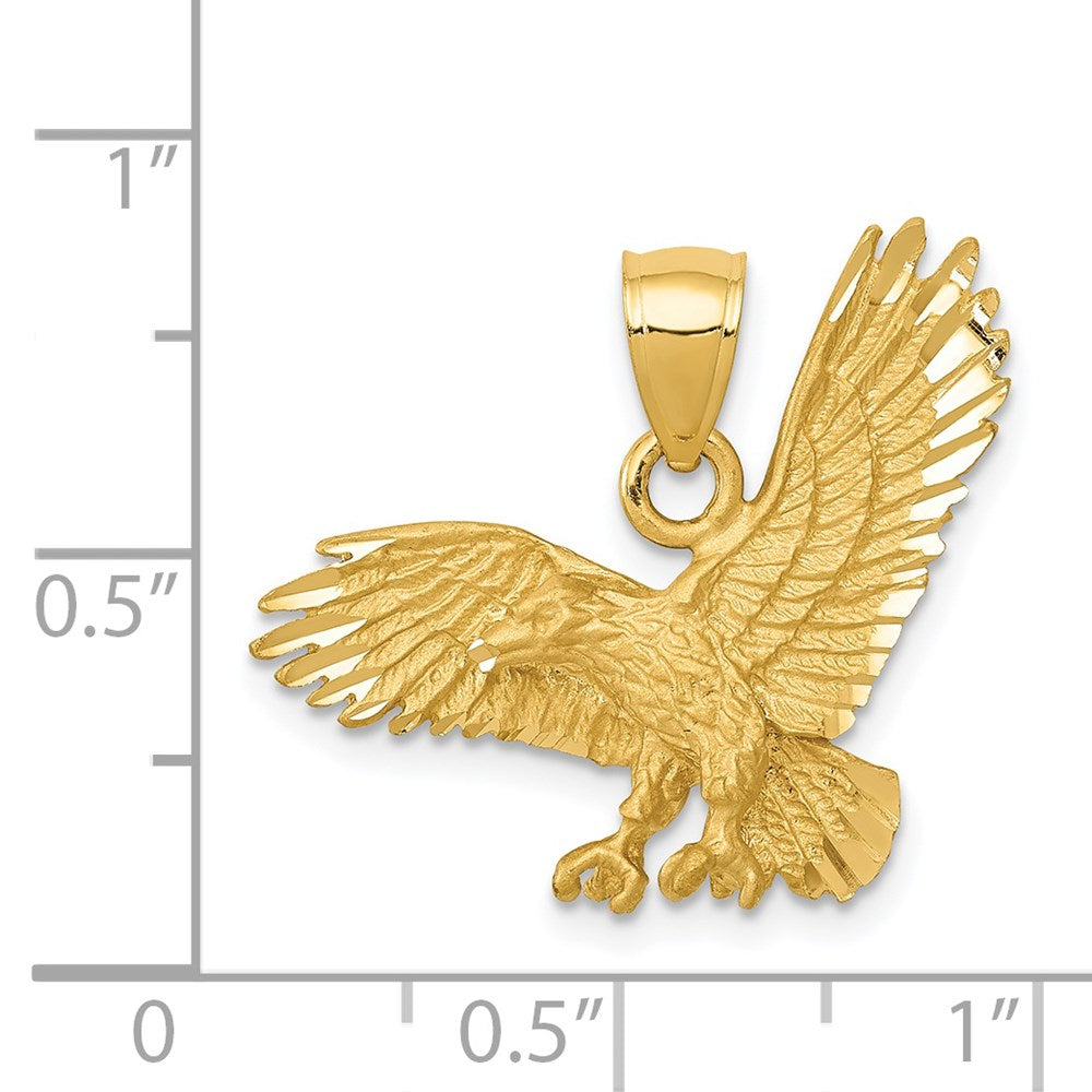 14K Gelbgold Anhänger "Adler" satiniert, diamantiert