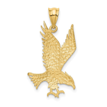 14K Gelbgold Adler-Anhänger, poliert und diamantiert