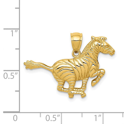14K Gelbgold Anhänger "Laufendes Zebra" poliert