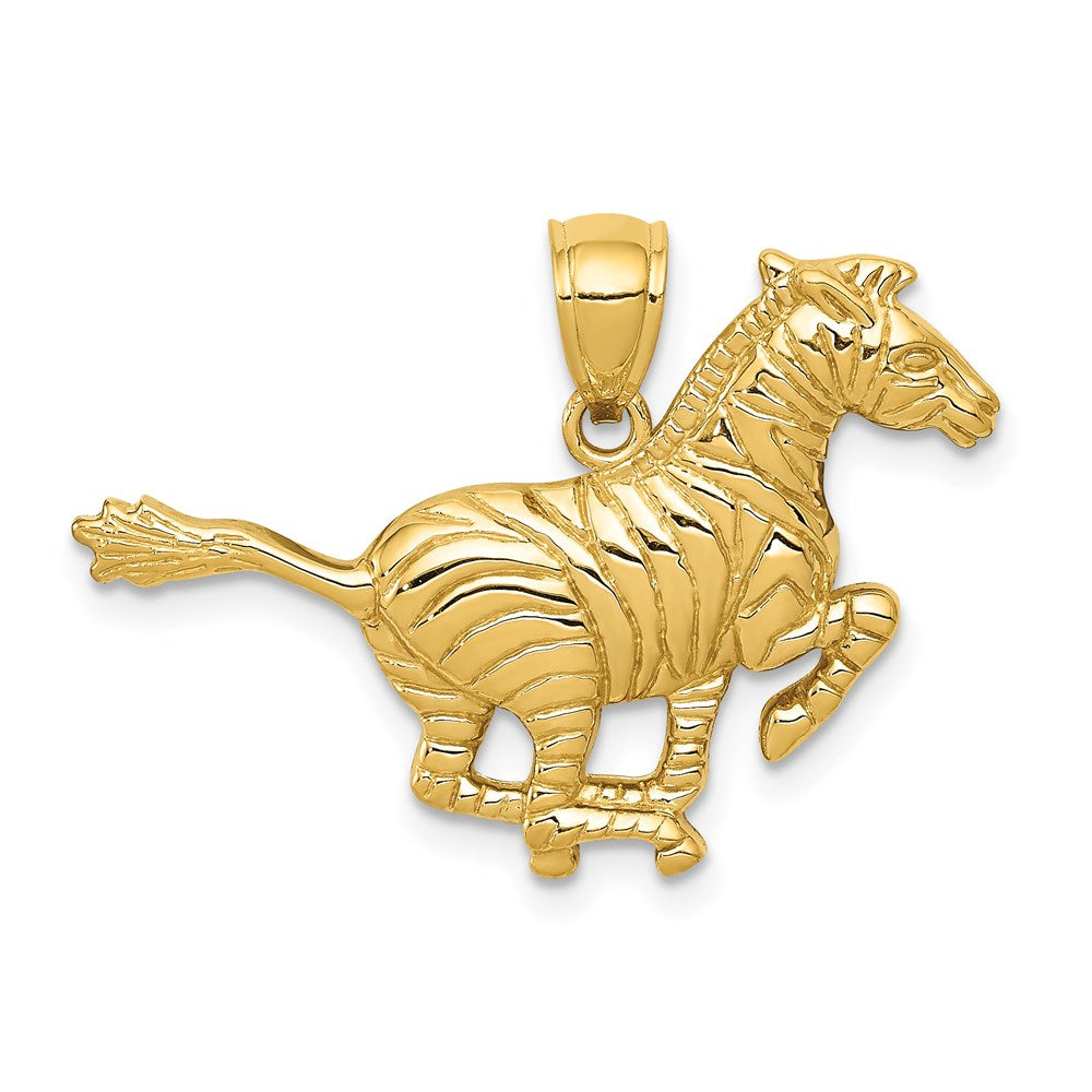 14K Gelbgold Anhänger "Laufendes Zebra" poliert