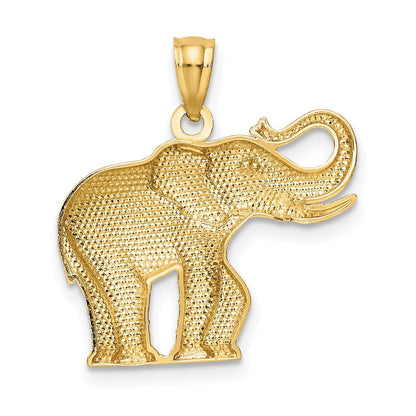 14K Gelbgold Poliert / Satiniert Elefant Anhänger