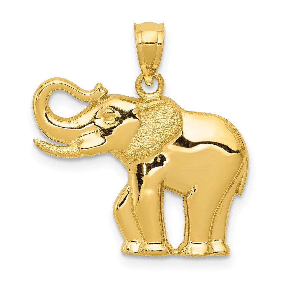 14K Gelbgold Poliert / Satiniert Elefant Anhänger