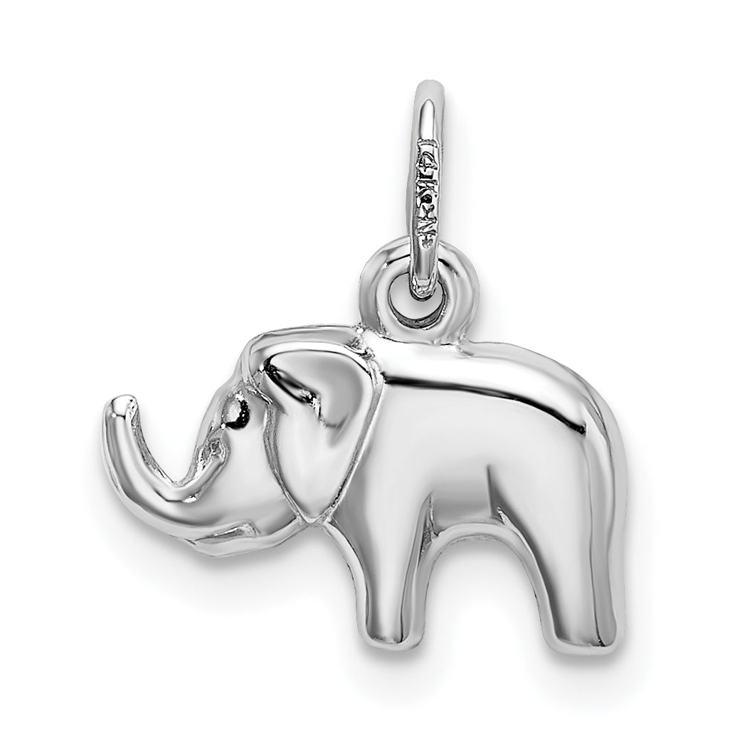 14K Weißgold Elefant Charm