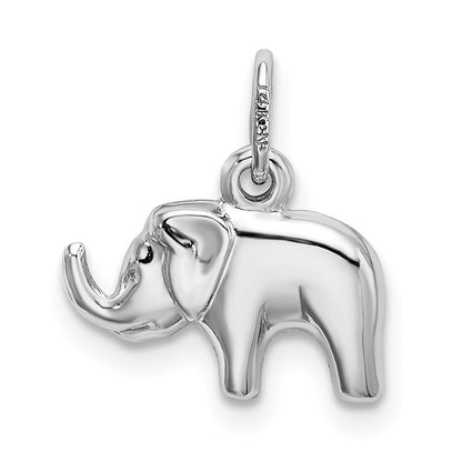 14K Weißgold Elefant Charm