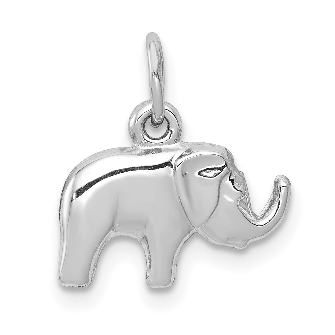 14K Weißgold Elefant Charm