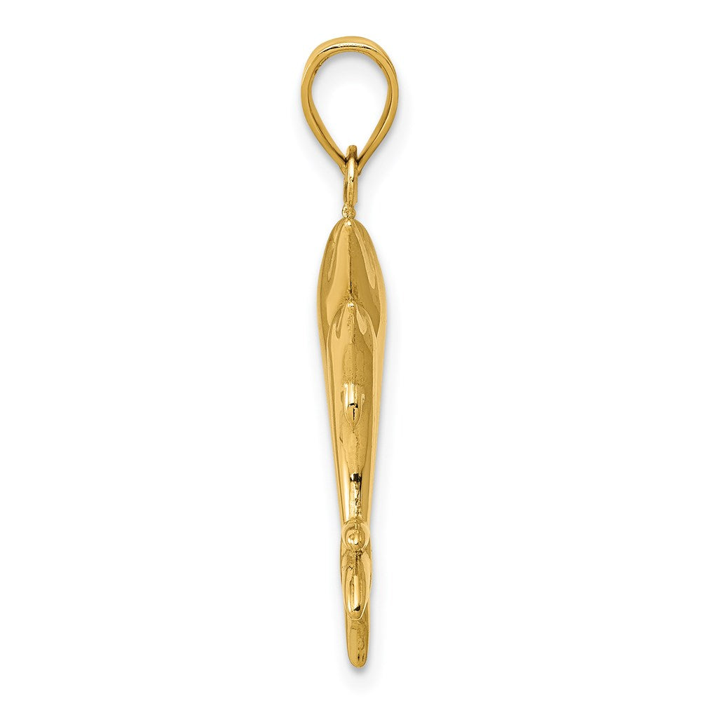 14K Gelbgold Delfin Pair Anhänger
