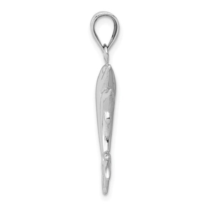 14K Weißgold Delfin Pair Anhänger
