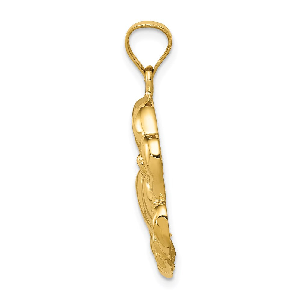 14K Gelbgold Polierter Krabben-Anhänger