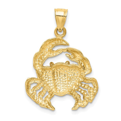 14K Gelbgold Polierter Krabben-Anhänger