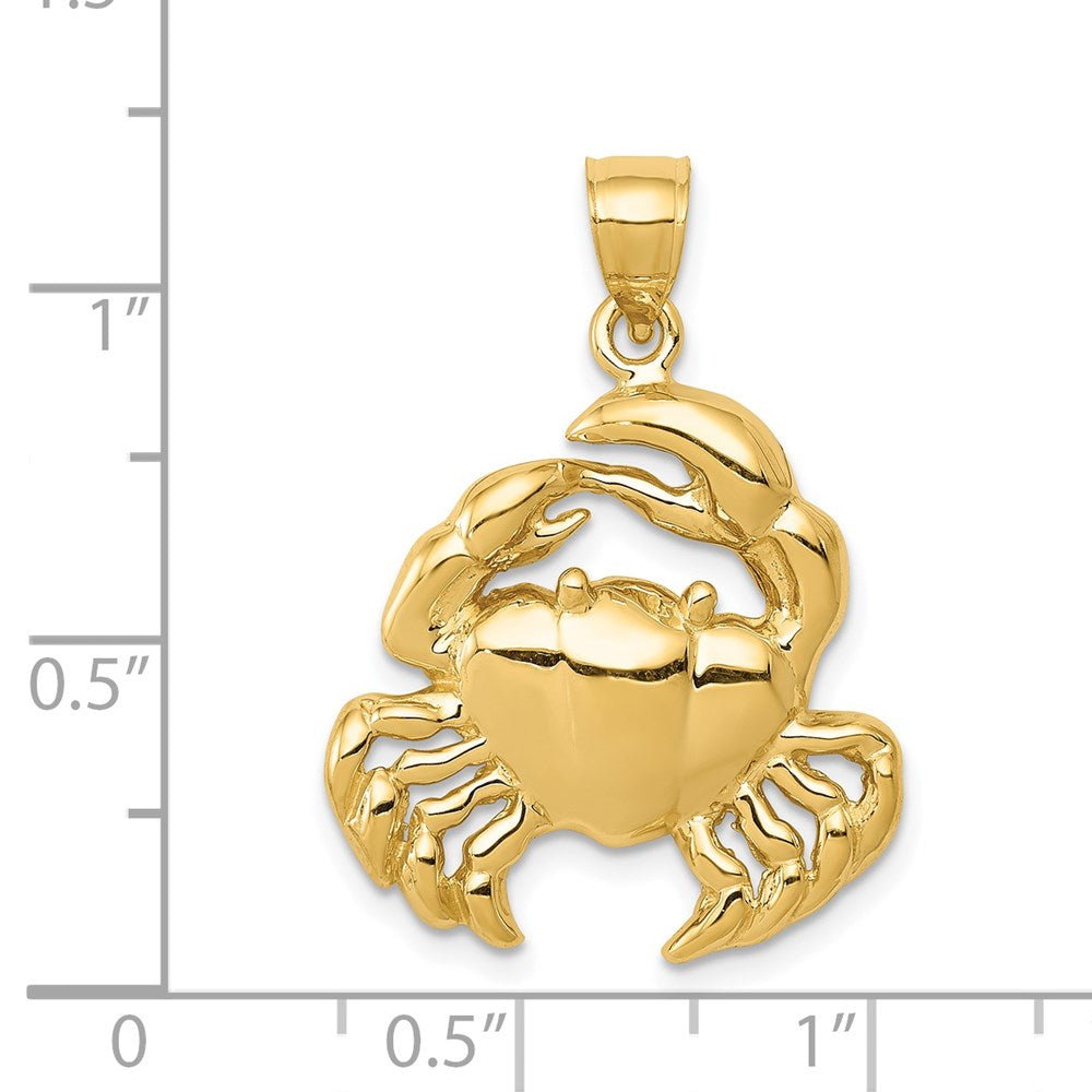 14K Gelbgold Polierter Krabben-Anhänger