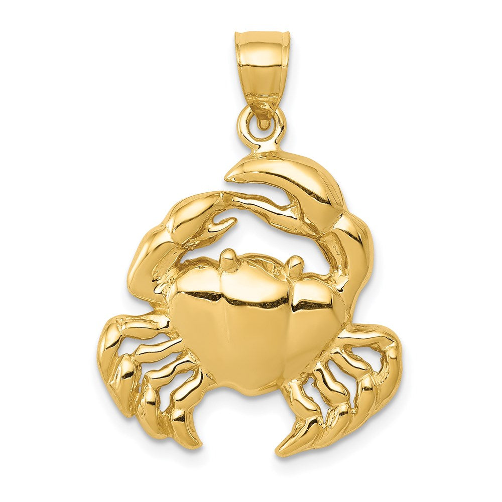 14K Gelbgold Polierter Krabben-Anhänger