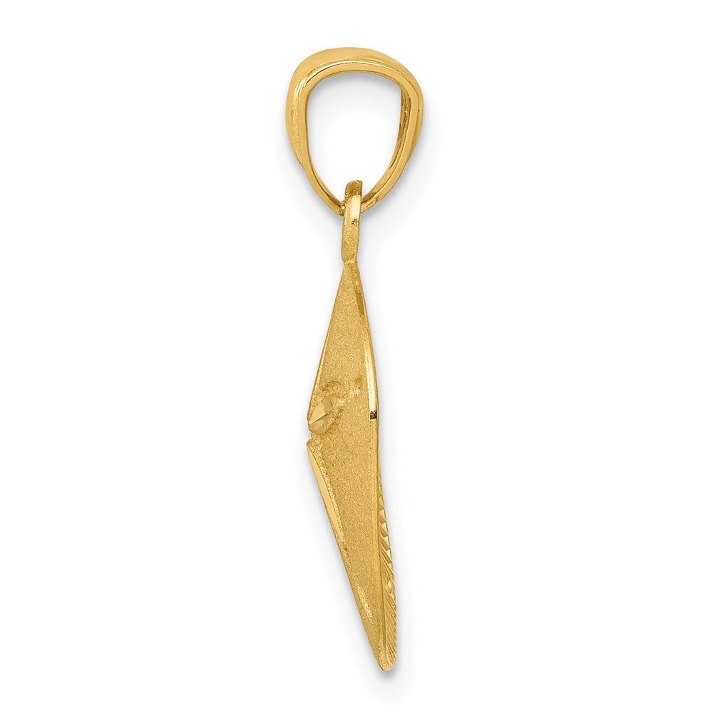 14K Gelbgold Satiniert Diamantiert Sand Dollar Anhänger
