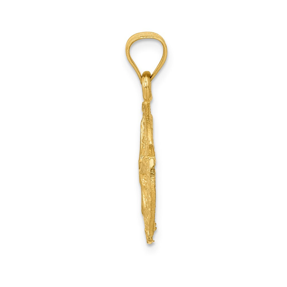 14K Gelbgold Diamant-Schliff Sanddollar-Anhänger