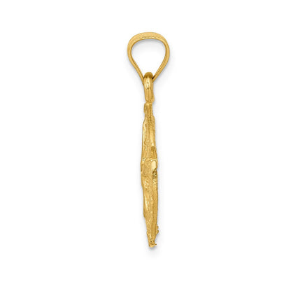 14K Gelbgold Diamant-Schliff Sanddollar-Anhänger