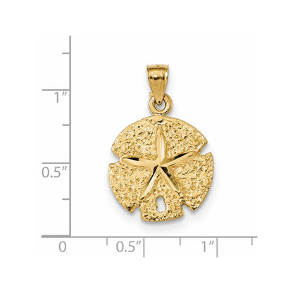 14K Gelbgold Diamant-Schliff Sanddollar-Anhänger