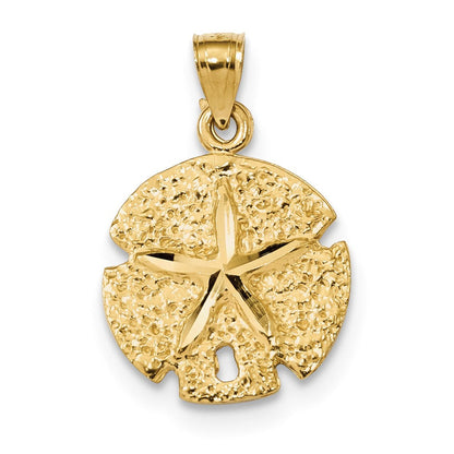 14K Gelbgold Diamant-Schliff Sanddollar-Anhänger