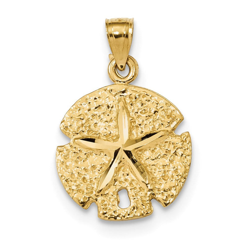 14K Gelbgold Diamant-Schliff Sanddollar-Anhänger