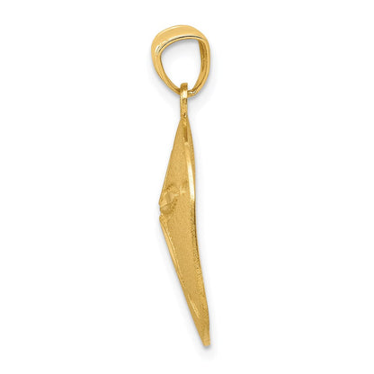 14K Gelbgold Anhänger Sanddollar mit Diamantschliff, satiniert