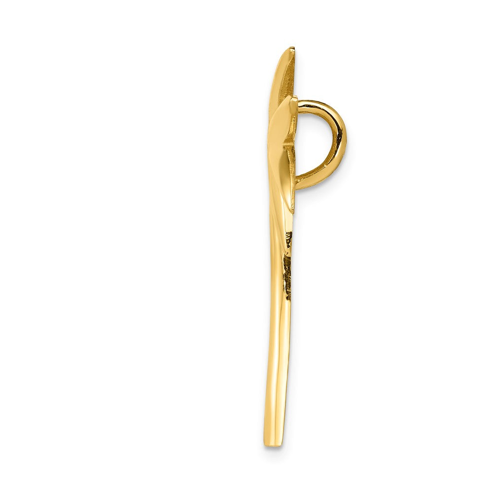 14K Gelbgold Poliert Palme Baum Anhänger