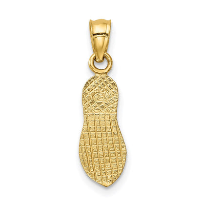 14K Gelbgold 3d Poliert und Strukturiert Flip Flop Anhänger