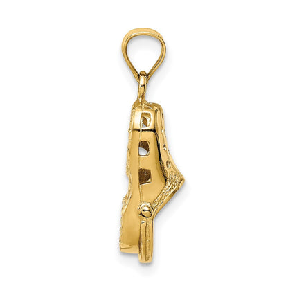 14K Gelbgold Polierter Beweglicher Clog-Anhänger