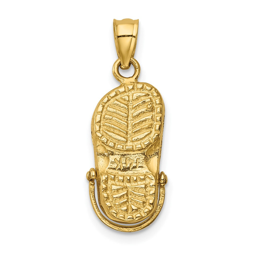 14K Gelbgold Polierter Beweglicher Clog-Anhänger