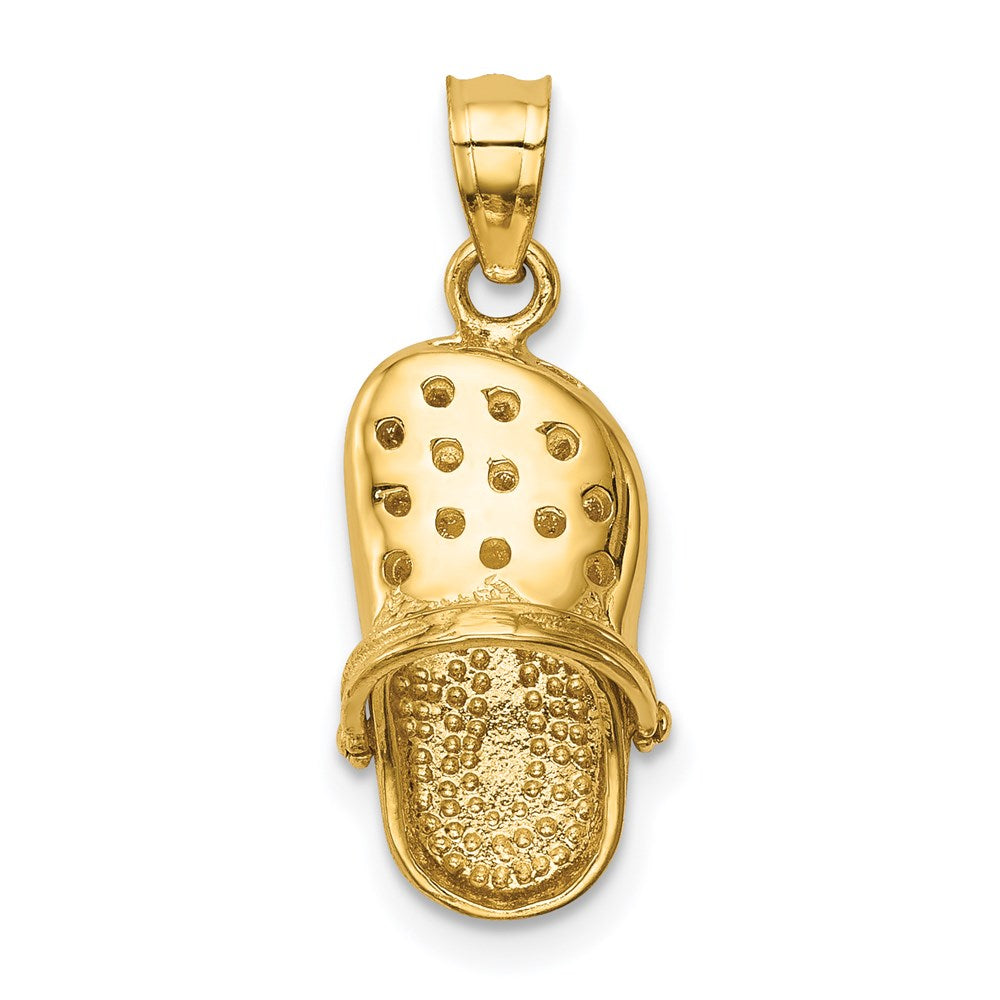 14K Gelbgold Polierter Beweglicher Clog-Anhänger