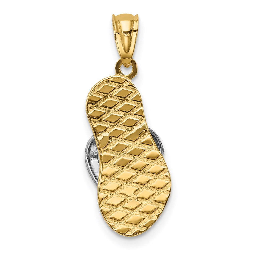 14K Bicolor Gelb und Roségold mit Rhodium Sandal Anhänger