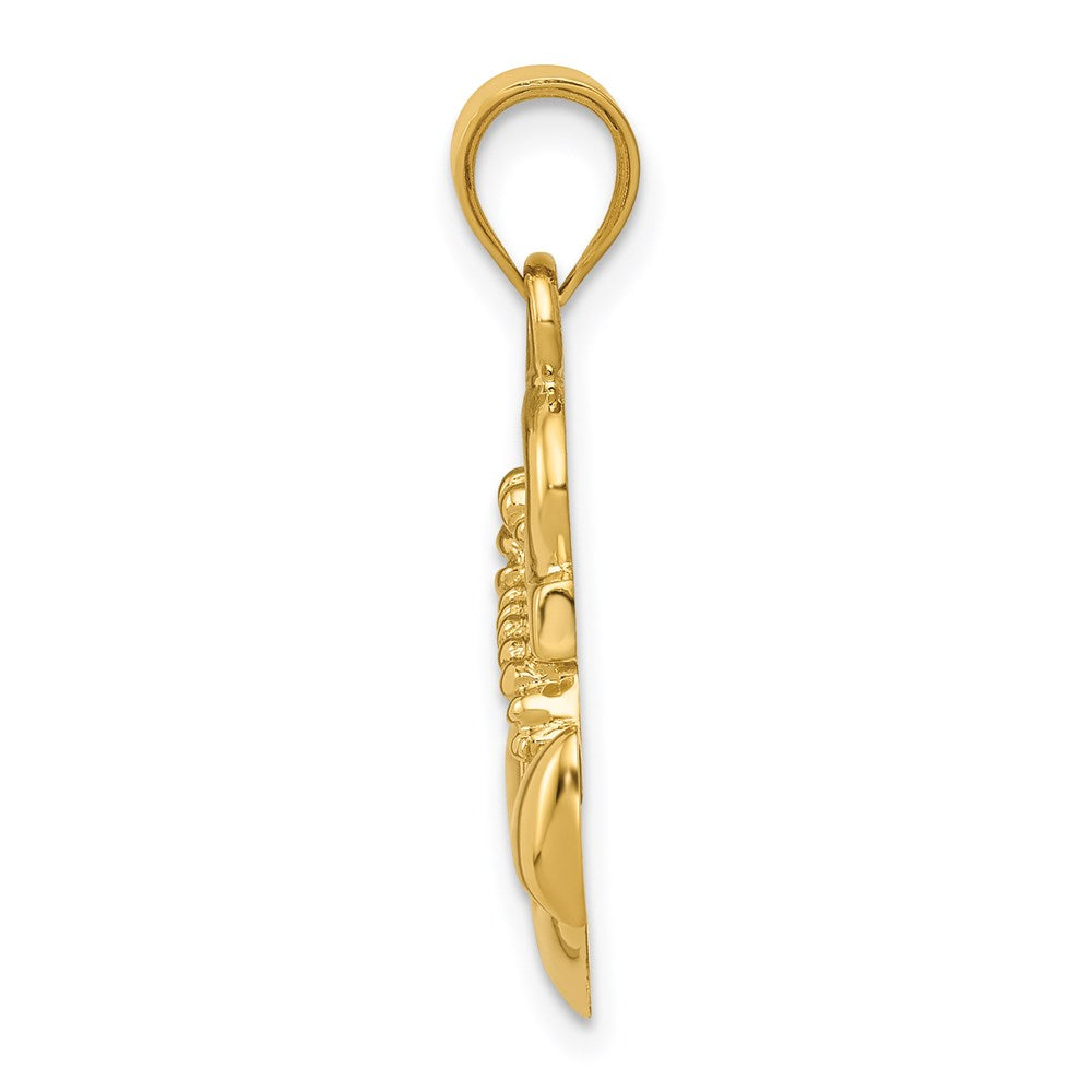 14K Gelbgold Anker-Anhänger, poliert