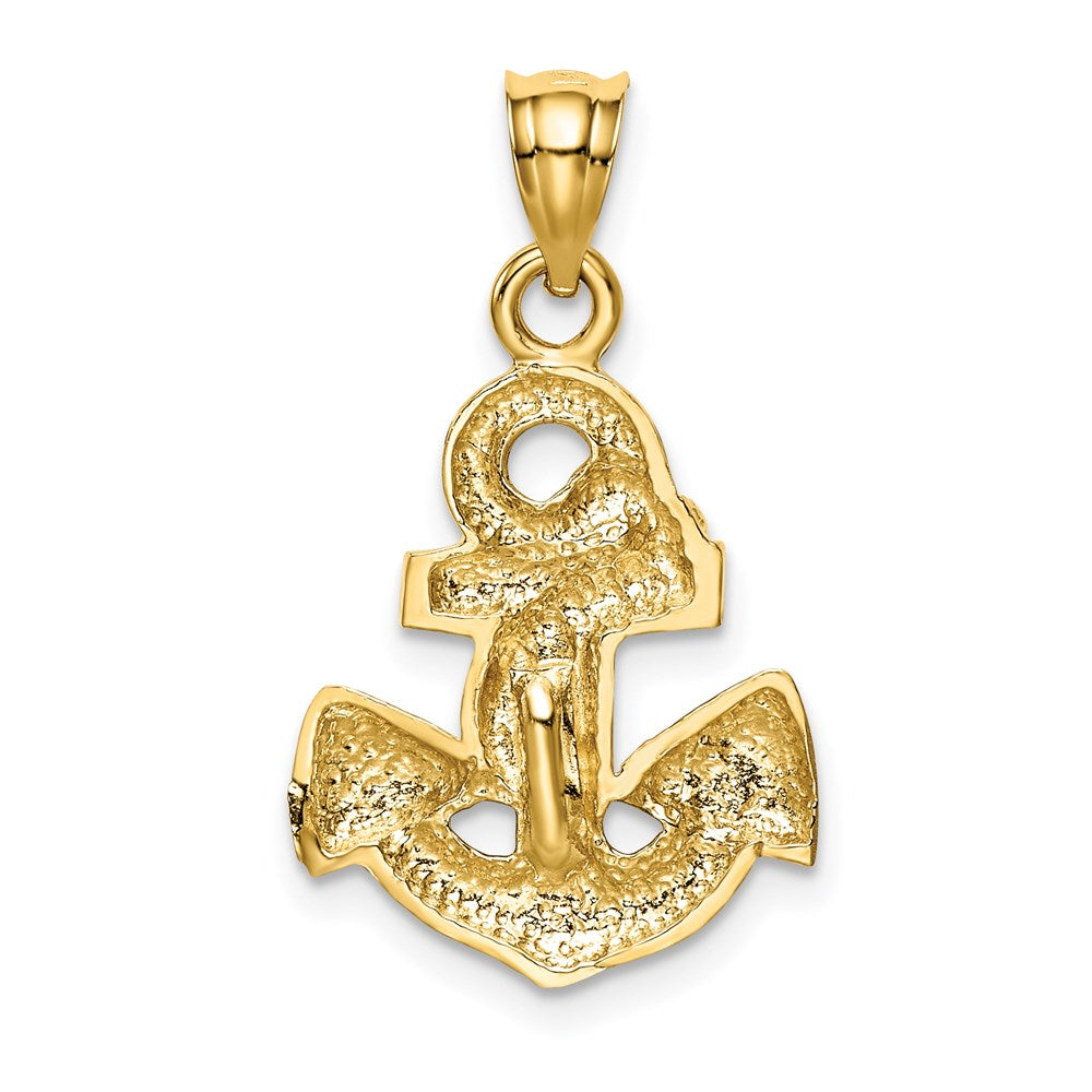 14K Gelbgold Anker-Anhänger, poliert