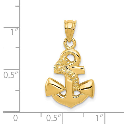 14K Gelbgold Anker-Anhänger, poliert