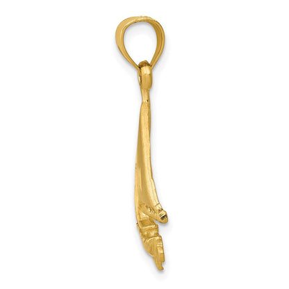 Segelboot-Anhänger aus 14K Gelbgold, satiniert und diamantiert