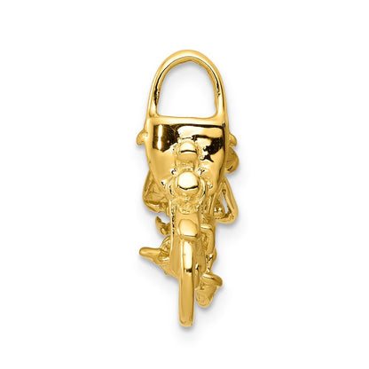 14 Karat Gelbgold Poliert Motorrad-Anhänger