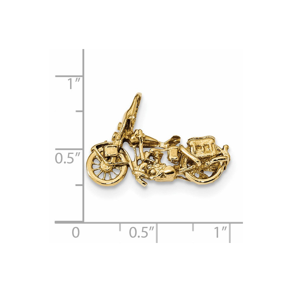14 Karat Gelbgold Poliert Motorrad-Anhänger